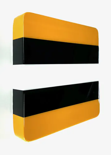 A contemporary resin coated artwork of orange Allsorts lolly by New Zealand artist Clint C, available from The Little Gallery Tairua